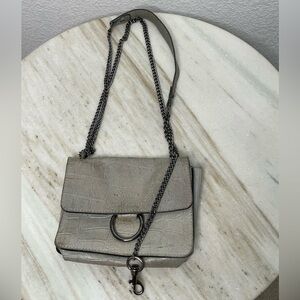 Borse en Pelle purse chain leather gray Made in Italyl